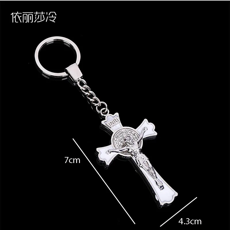 

Classical Jesus Cross Key Chain Black Christ Jesus Spirit Keychain Car Rearview Mirror Pendant Gift