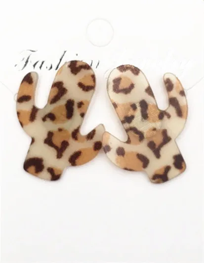 

Dongmu jewelry fashion Parker acrylic cactus earrings Leopard lady exquisite gifts