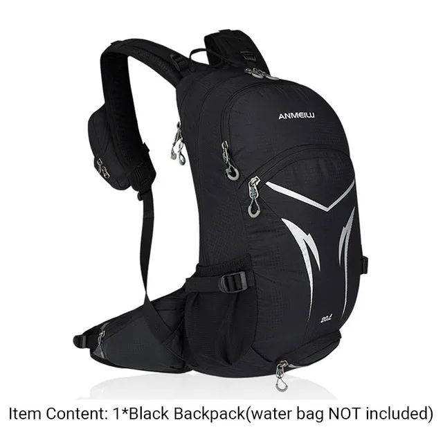 ANMEILU 20L Водонепроницаемая походная сумка для альпинизма, велосипедный рюкзак, велосипедный рюкзак с дождевиком, велосипедный рюкзак, без сумки для воды - Цвет: black