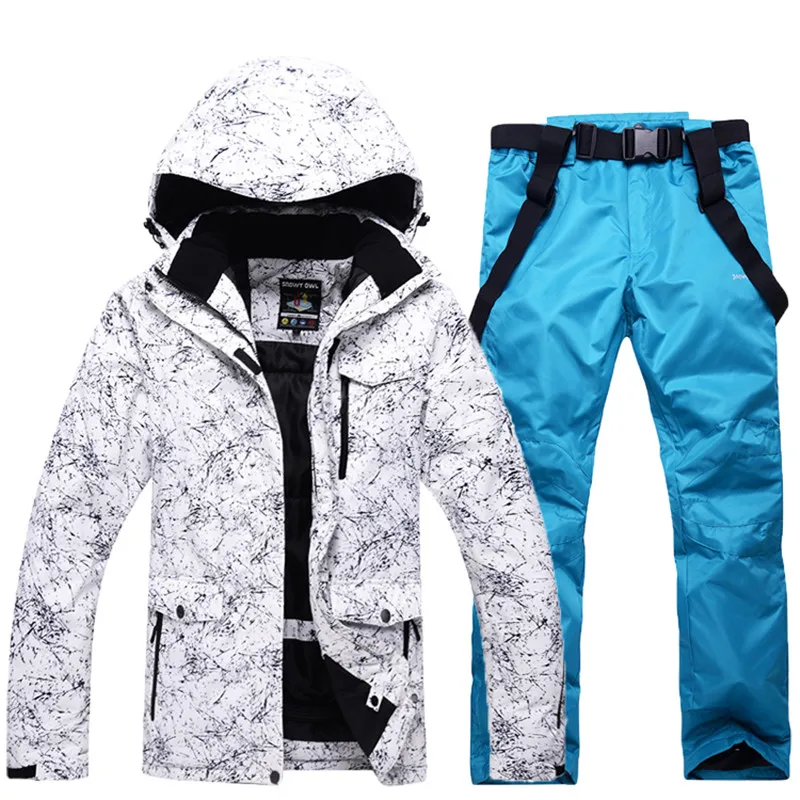 

Men And Women Waterproof Ski Suit Mountain Skiing Suit For Men Thicken Warm Ski Snow Jacket+Snowboard pant Ski Set Free gloves