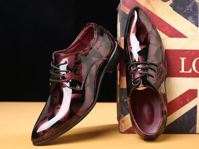 BJYL 2019 недавно Для мужчин патент кожаные туфли-оксфорды Zapatos de hombre Мужская деловая обувь Острый носок Бизнес Свадебные B157