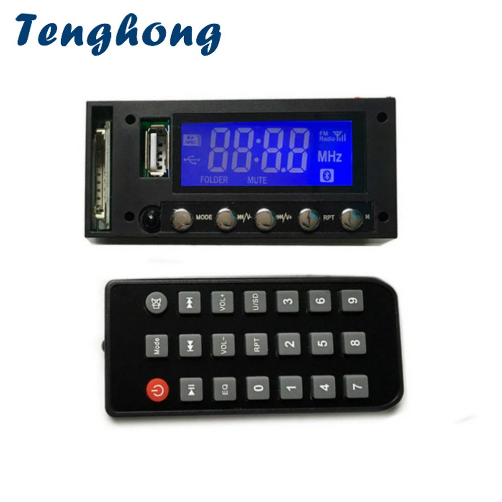 Плата MP3 декодера Tenghong синий стерео выход с Bluetooth переменным и постоянным током