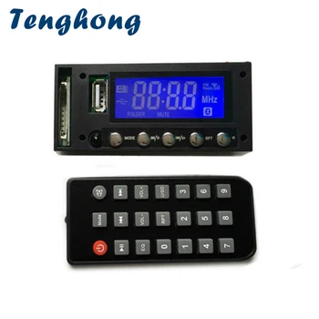 

Tenghong MP3 Decoder Board AC DC Bluetooth Blue Screen Stereo Output For Audio Car DIY FM USB SD WAV MP3 Player Recording