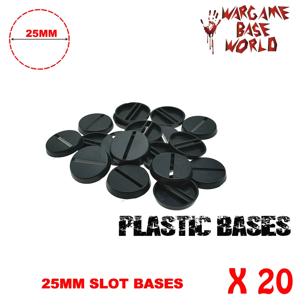 20 шт. 25 мм круглые базы для игр миниатюры пластик слот баз