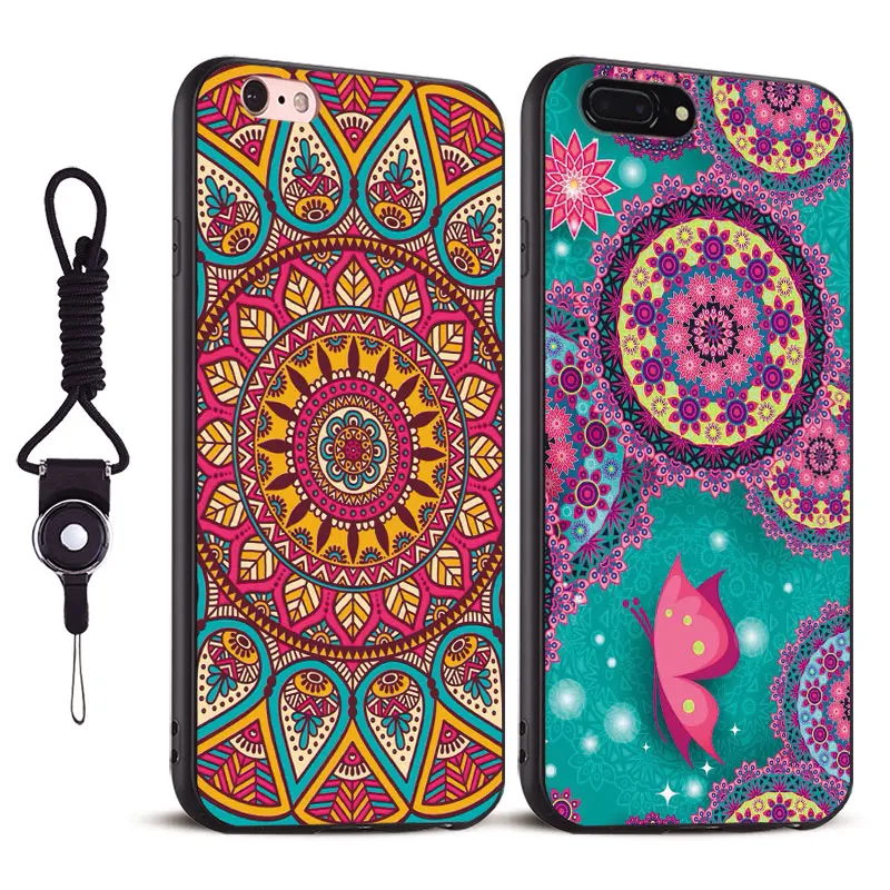 

Mandala Henna Floral Flower Phone Case Cover Shell Bag For Apple iPhone X 8Plus 8 7Plus 7 6sPlus 6s 6Plus 6 5 5S SE