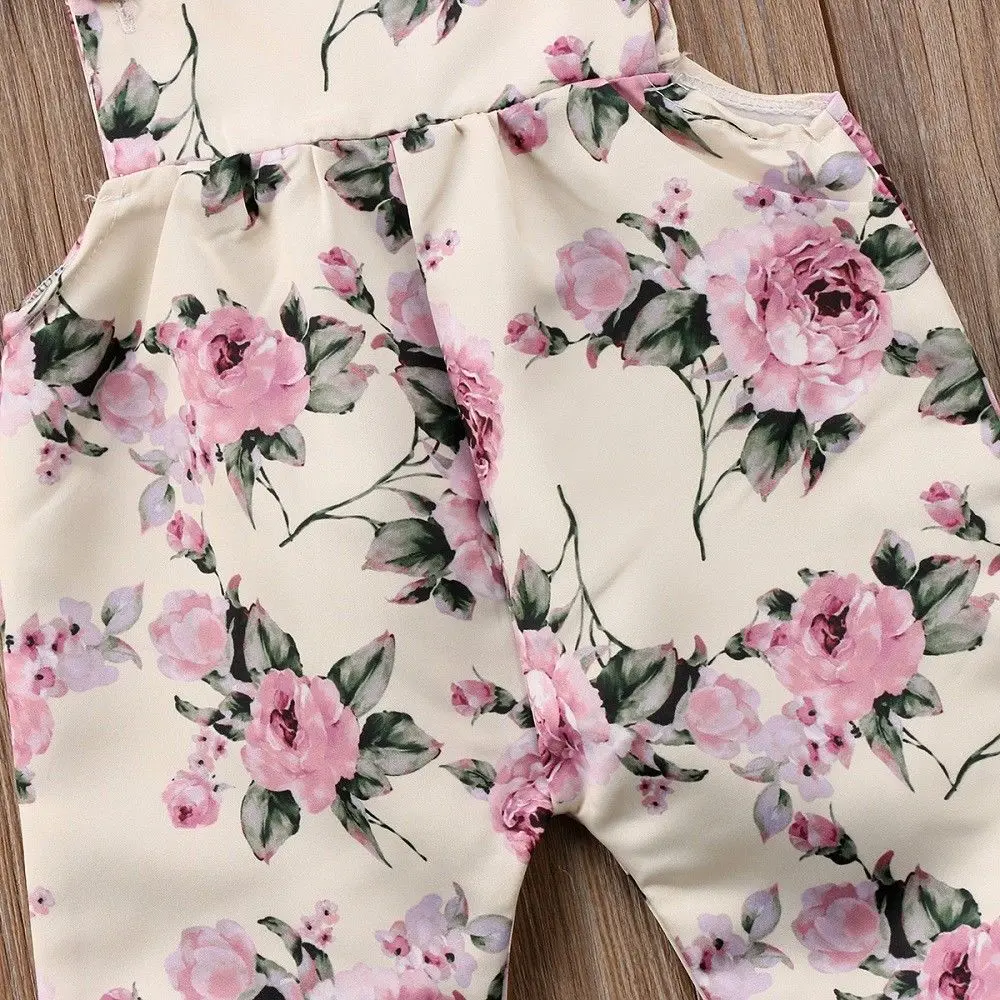 Newborn Toddler Infant Baby Girl Strap Flower Romper Jumpsuit Outfit Sleeveless Sunsuit Baby Summer Clothes 0-24M baby rompers,cotton jumpsuit,baby jumpsuit,baby clothing