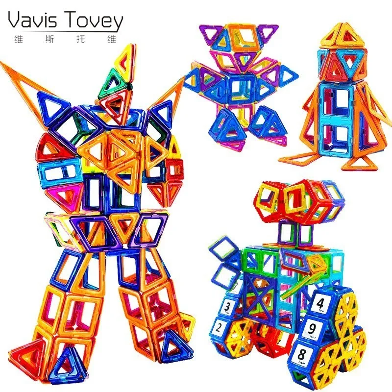 Vavis Tovey Models Mini Magnetic Blocks Educational Construction Set Castle &ampamp Robot Toy ABS Magnet Designer Kids Gift | Игрушки и