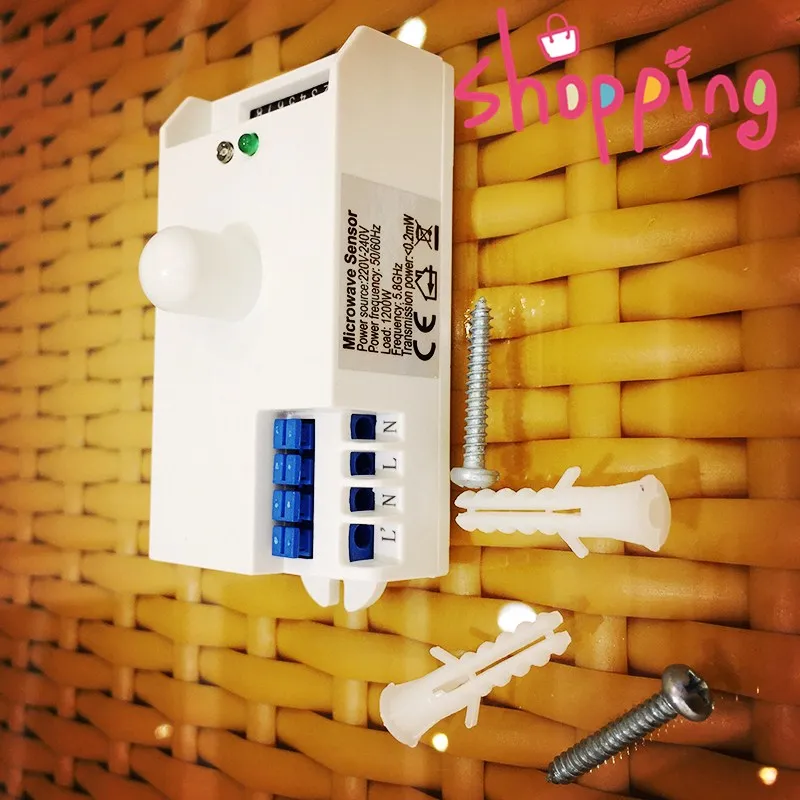 

Newest type 1200W microwave motion detector 360 degree 220-240v/AC Time Adjustable microwave radar sensor CM121