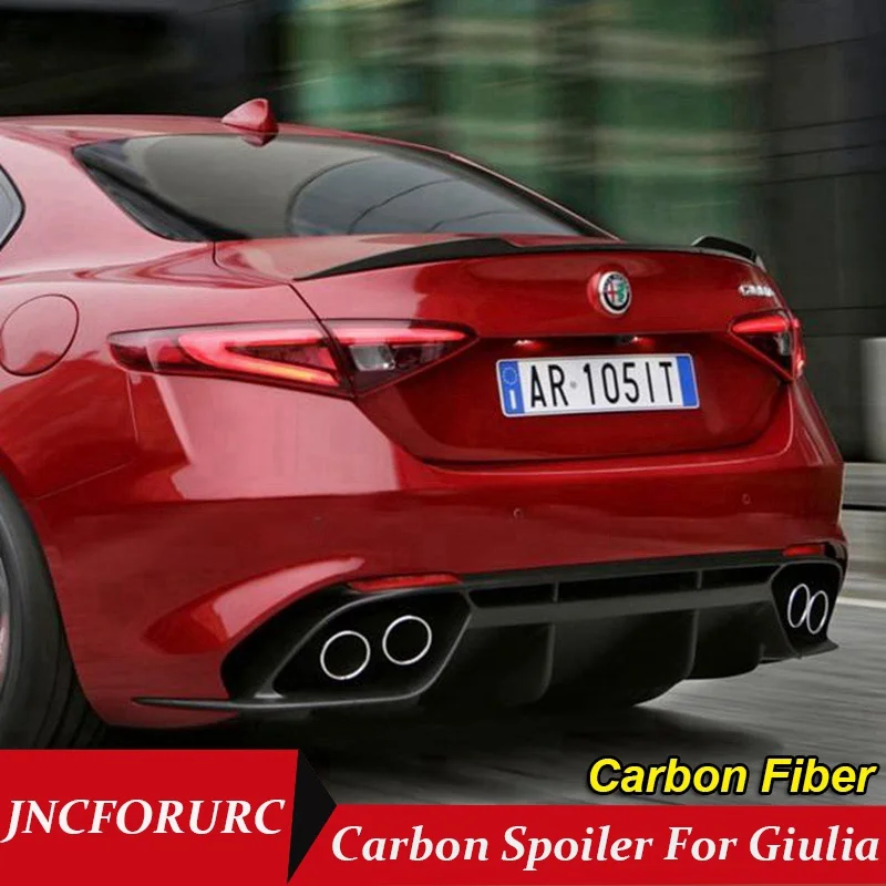 JNCFORURC Rear Trunk Spoiler For font b Alfa b font Remeo Giulia Carbon Fiber Material For