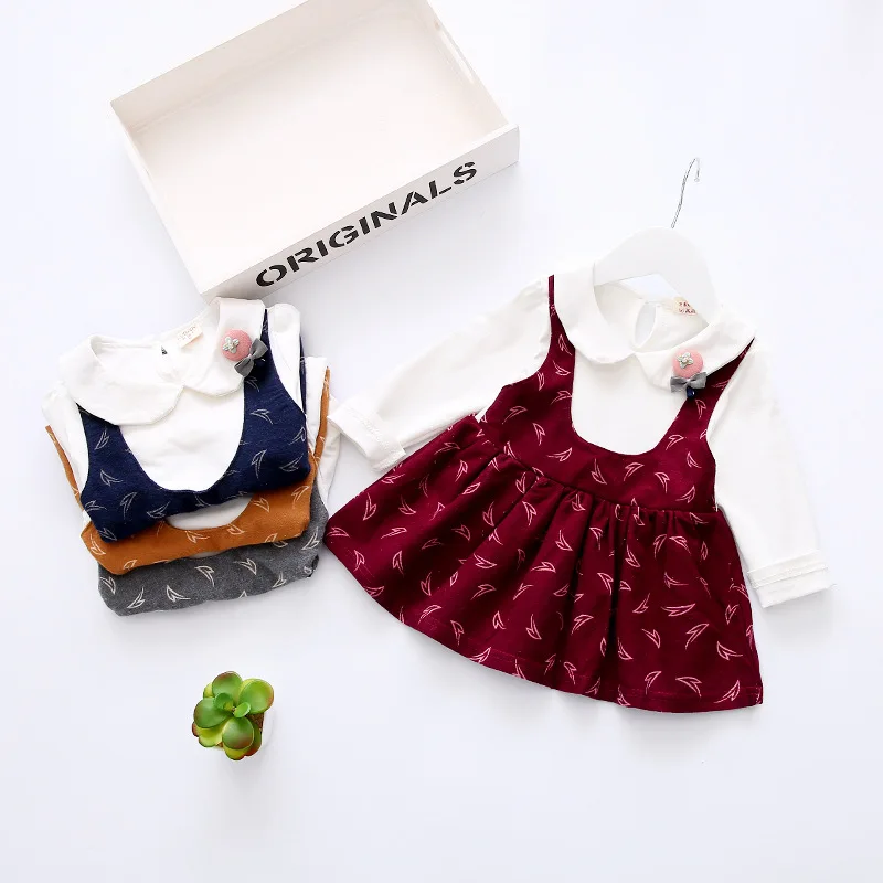 Autumn Winter Floral Dresses For Toddler Girls Cotton Clothing Set 2pcs Baby Girl Dress Kids Party Wear Christmas Clothes Dress In Dresses From Mother Kids