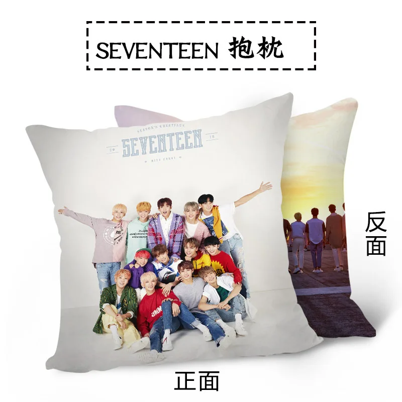 

MYKPOP]SEVENTEEN 17 Double-Side HD Printing Cushion KPOP Fans Collection SA18052507