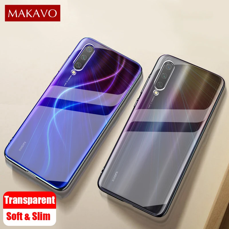 Чехол Makavo для Xiaomi Mi A3 тонкий прозрачный силиконовый мягкий ТПУ чехол накладка