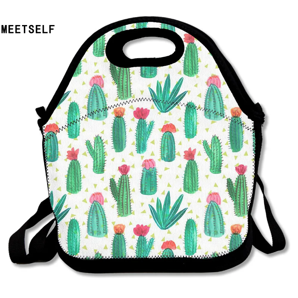 MEETSELF 3D Print Green Cactus Lunch Bags Insulated Waterproof Food Girl Packages Womens Kids Babys Boys Handbags boys-lunch-bag : image MEETSELF 3D Print Green Cactus Lunch Bags Insulated Waterproof Food Girl Packages Womens Kids Babys Boys Handbags boys-lunch-bag