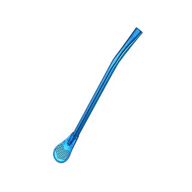 Buy Colorful Stainless Steel Straw Spoon Drinking
