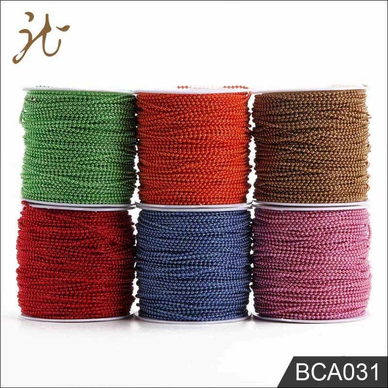 

100 Meters 3.2mm Color Iron Nickel Plated Steel Bead Ball Chain Roll Spool for Jewelry DIY Accessories