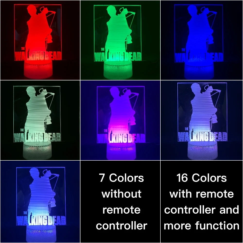 Novelty Lights Movie The Walking Dead Home Decoration Bright Base Birthday Gift for Baby Bedroom Decor 3d Led Night Light Lamp