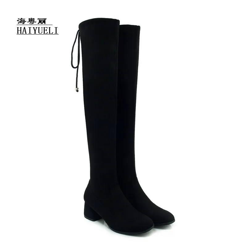 

Autumn Winter Boots Thick Heel High Heels Shoes Knee-high Boots