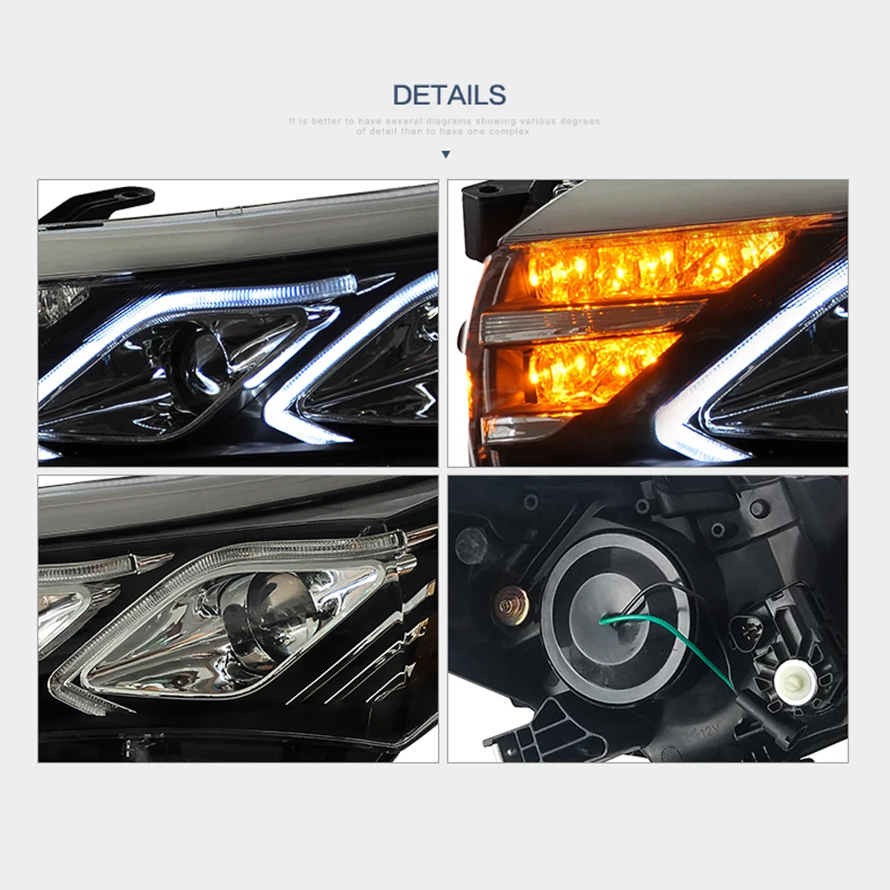 LSlight светодиодная фара в сборе для Toyota Corolla габаритные огни стоп сигнал поворота DRL