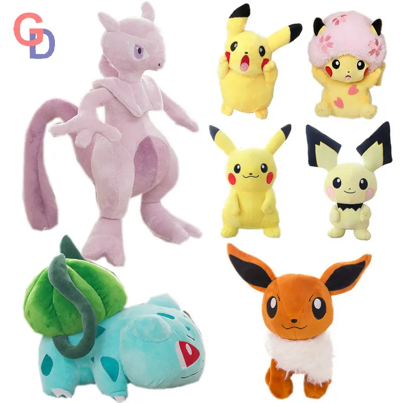 

baby & toddler toys Pikachu Bulbasaur Charmander Eevee Stuffed Animals Japan Game Cartoon anime figure dolls birthday gift toys