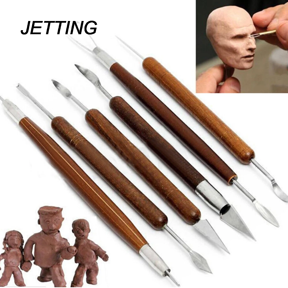 

JETTING 6Pcs/Set Clay Pottery Tools Sculpture Plasticine Carving Tool Set