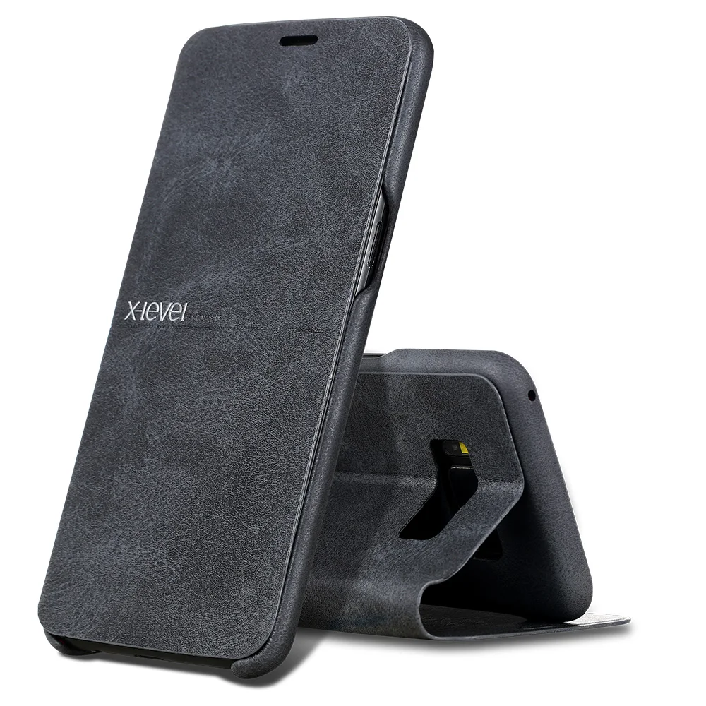 

X-Level Leather Phone Case For Samsung Galaxy S8 S8 Plus Ultra thin Flip Full Protective Cover For Samsung S8 S8 Plus