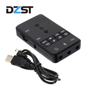 

DZLST USB 2.0 External Sound Card 7.1 Channel with 3.5mm Headset Microphone 3D Audio Adapter for Tablet PC Desktop Notebook