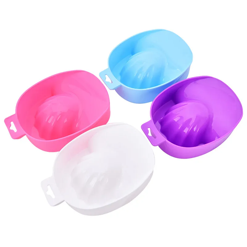 

1 PC Nail Art Hand Wash Remover Soak Plastic Bowl Nail Bath Manicure Tool