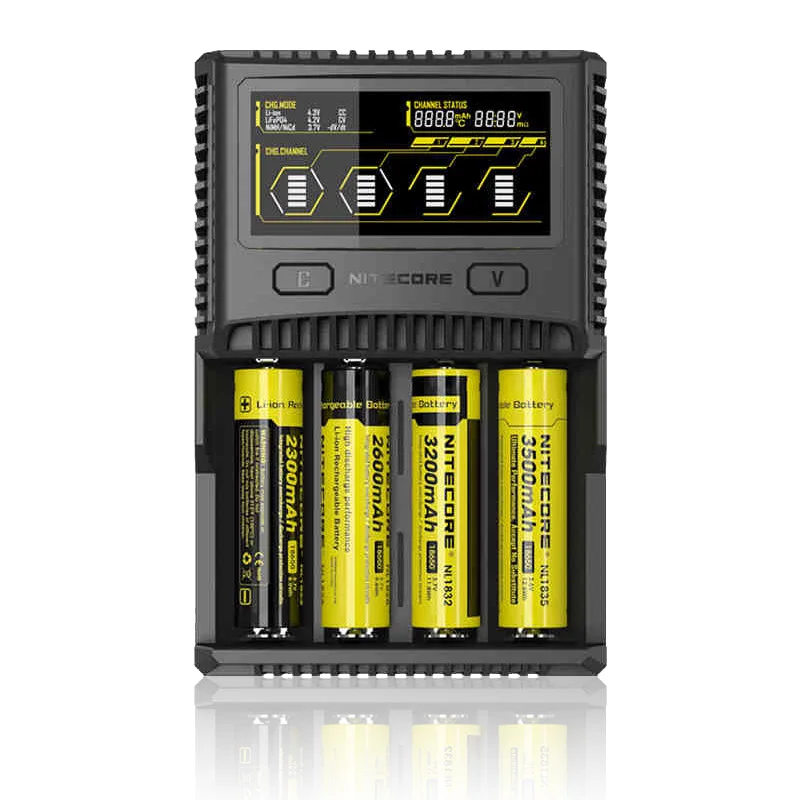 Оригинальное NITECORE SC4 Интеллектуальное Быстрое зарядное устройство с 4 слотами 6A общий выход для IMR 18650 14450 16340 AA батареи