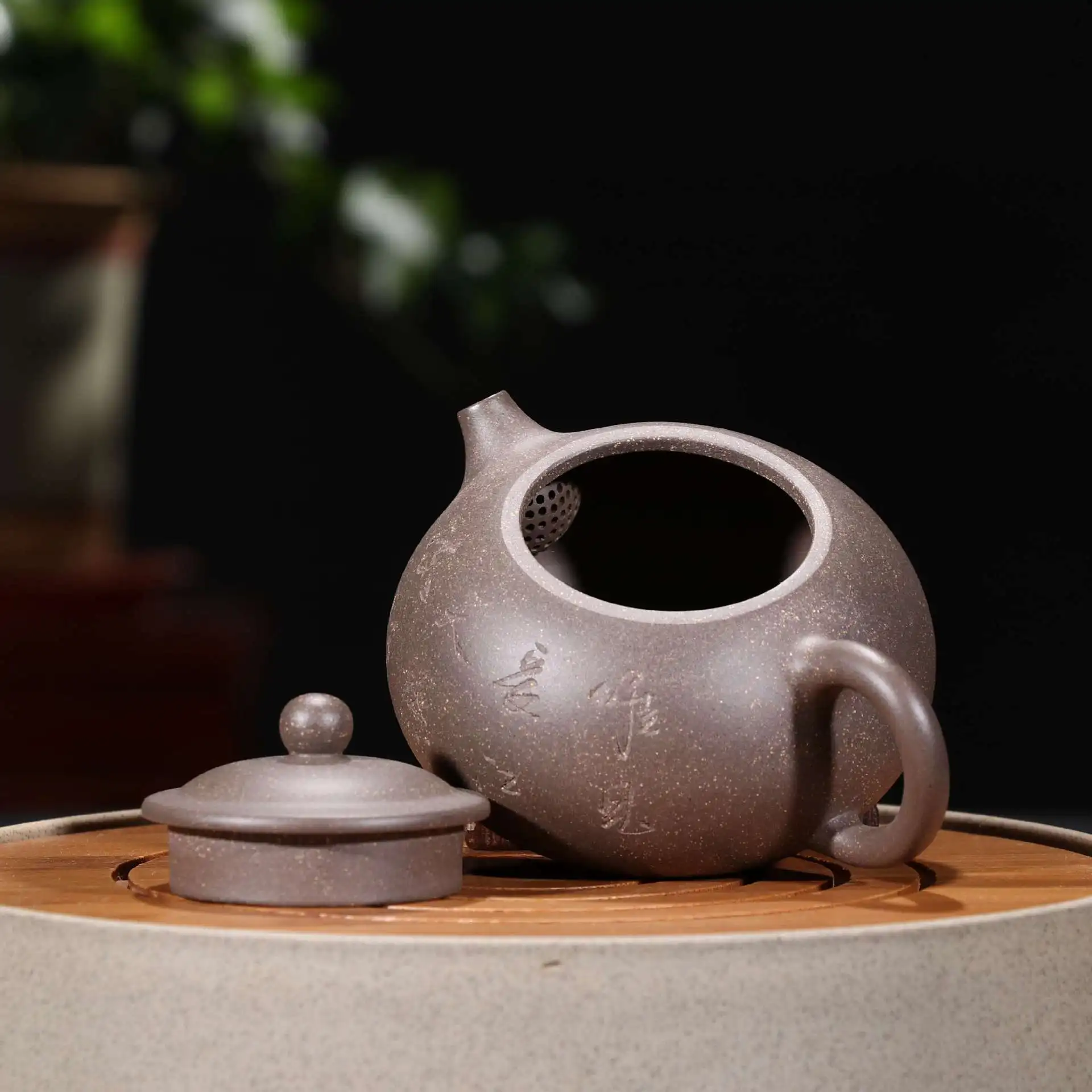Yixing темно-красный эмалированный Керамический Чайник известный Полный ручной НЕОБРАБОТАННАЯ руда серый салат пункт шар Конг кастрюля