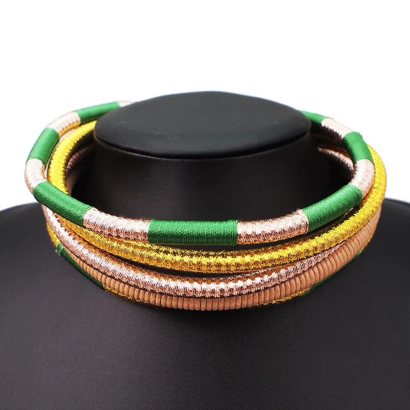 MANILAI Indian Multilayer Choker Necklaces Women Bib Collar Statement Necklace Rope Magnetism Button Boho Jewelry Collier 2019