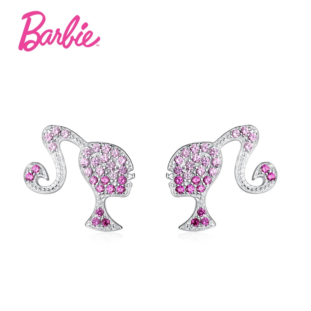 Barbie Angel Stud Earrings Fashion 925 Sterling Silver Crystal Earrings