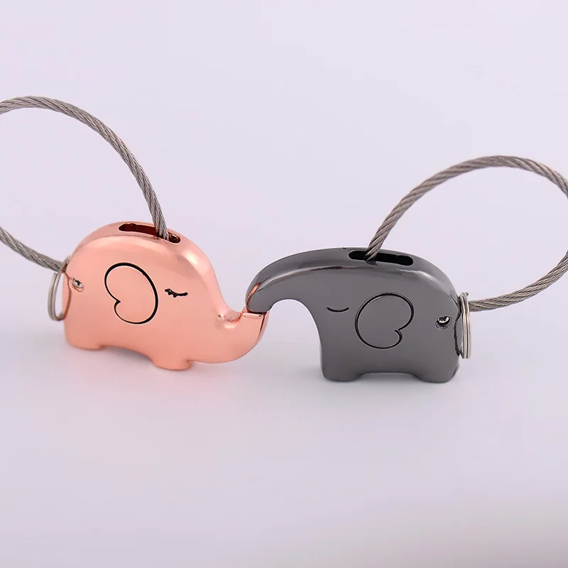 Stainless Steel Elephant Lover Keychain Couple Kiss Key Chain Rings For Handbag Bag Backpack Design Gift Valentine's Day | Украшения и