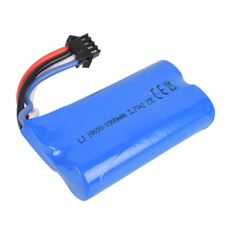 

7.4v (3.7vx2) 1500mah 15C 18650 Li-ion SM-4P Plug Battery RCHQ961 962 UD1902 1002 toys battery free shipping