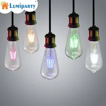 Ретро декоративная лампа Эдисона светодиодный COB E27 винт Кепки пивной бар окружающего света с лампой накаливания, светодиодная лампа для дома Кофе