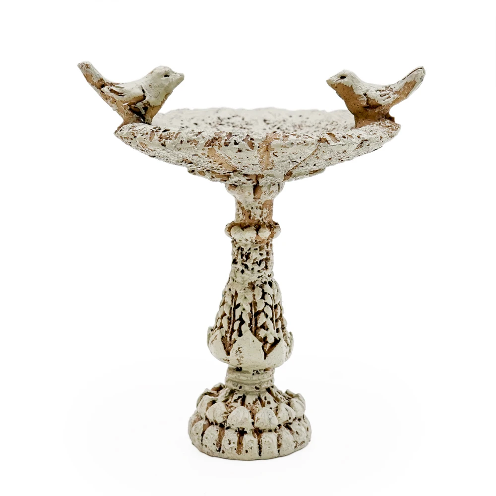 

Odoria 1:12 Miniature Birdbath with 2 Birds Resin Bird Bath Dollhouse Garden Accessories Decor