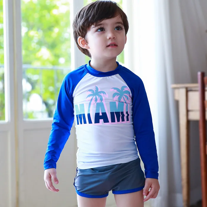 Two Pieces Suit for boys girls swimsuit long sleeves baby short pants