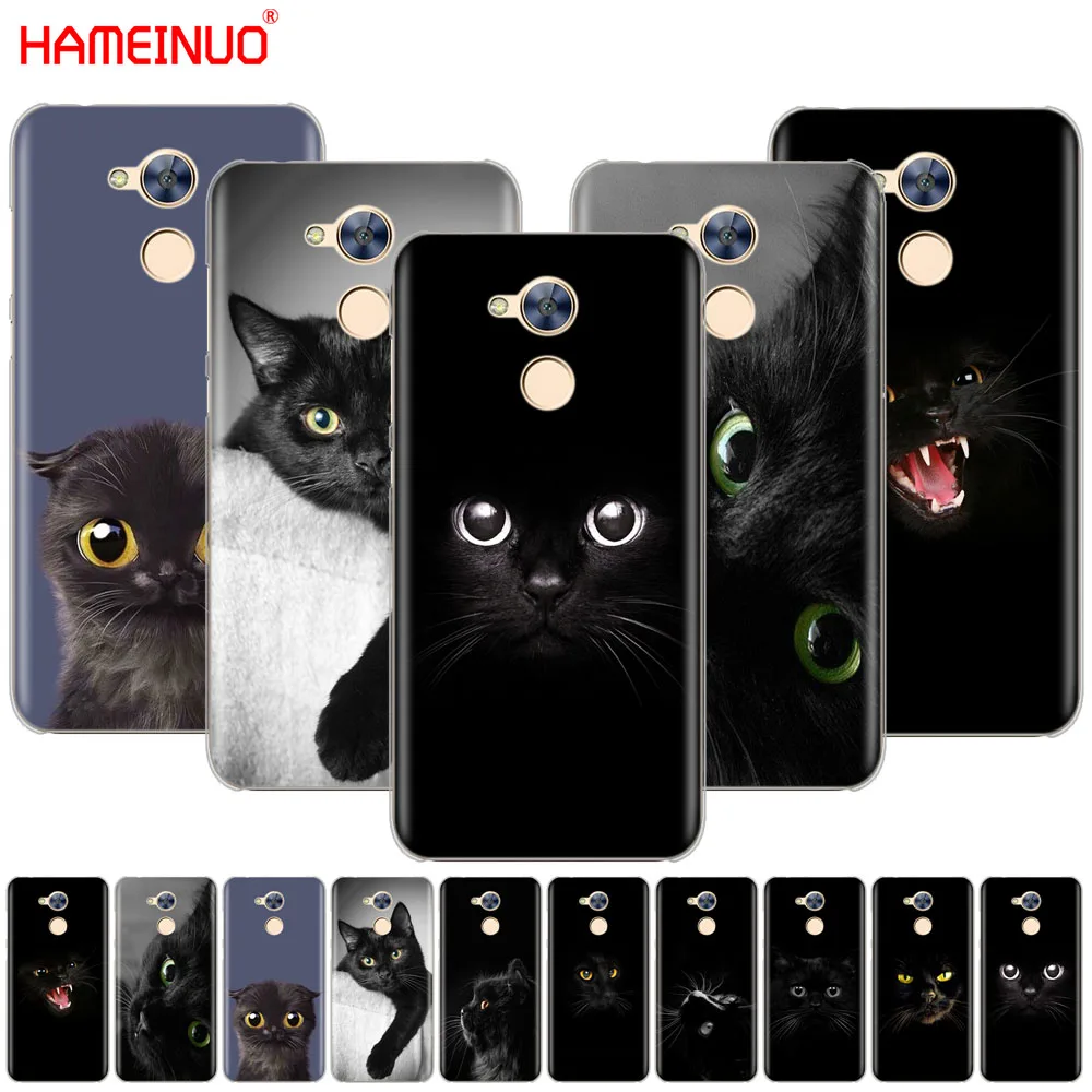 

HAMEINUO Black Cat Staring Eye On Cover phone Case for Huawei Honor 10 V10 4A 5A 6A 7A 6C 6X 7X 8 9 LITE