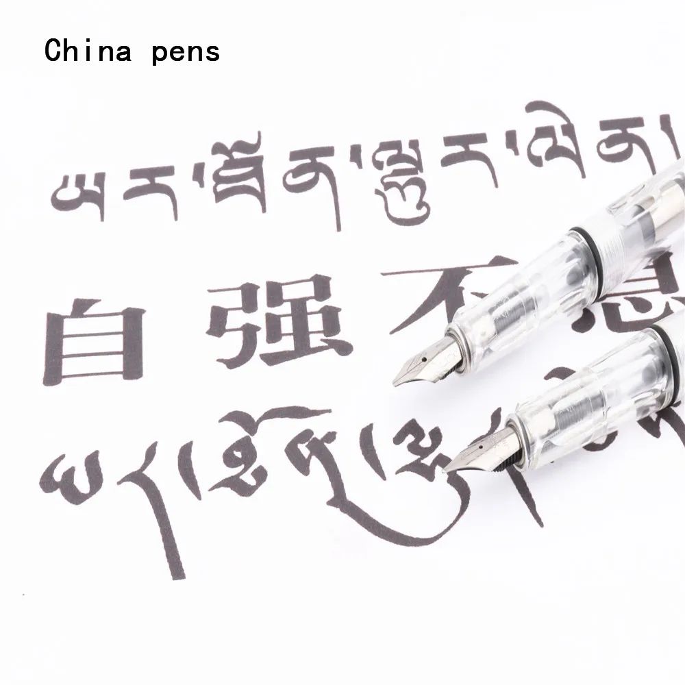 Jinhao 874 прозрачная белая английская каллиграфия Duckbill параллельная художественная ручка цветок тело плоский перо Тибетский арабский авторучка