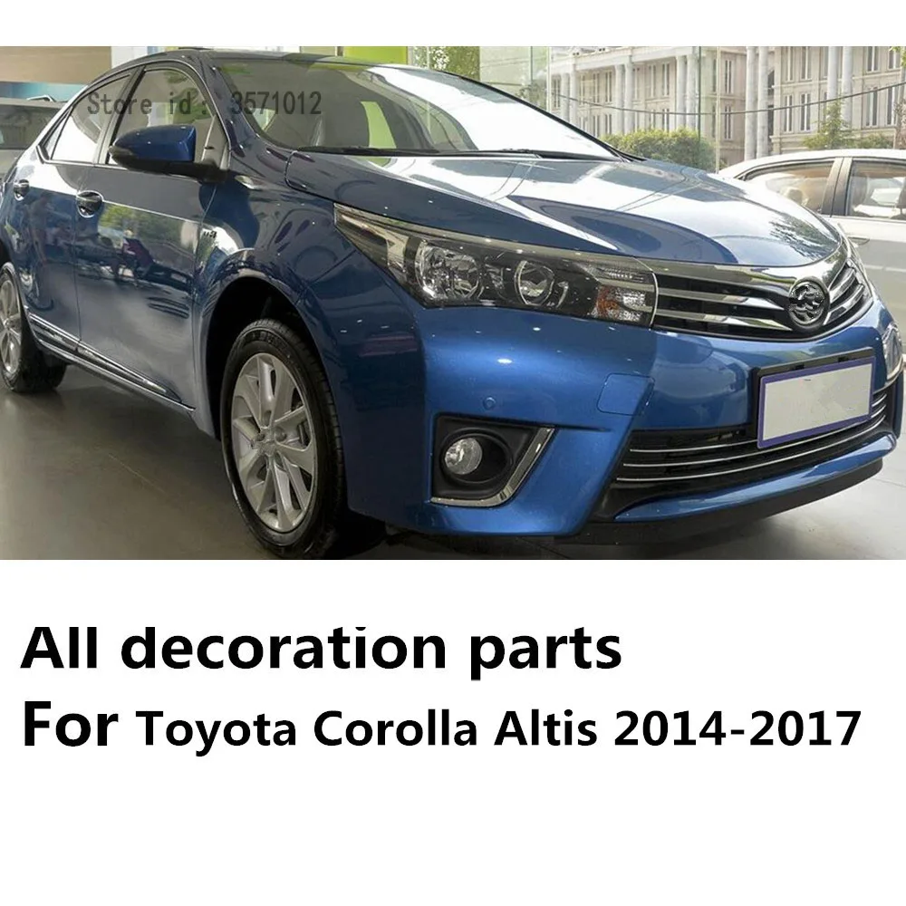 Для Toyota Corolla Altis, автомобильный Головной фонарь, передний противотуманный светильник, рамка для лампы, Стайлинг ABS, хромированная крышка, накладка, 2 шт
