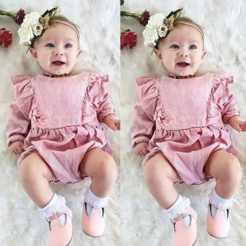 

0-18Month Newborn Ruffle Romper Infant Baby Girl Long Sleeve Romper Jumpsuit Playsut Outfit Clothes