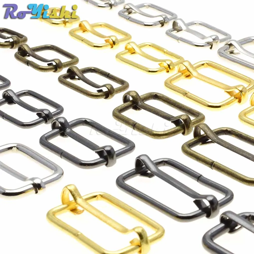 100pcs/pack Metal Slides Tri Glides Wire Formed Roller Pin Buckles
