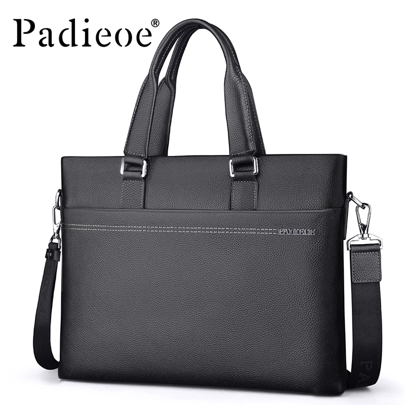 Padieoe мужской портфель из натуральной кожи известный бренд бизнес воловья кожа мужская сумка-мессенджер повседневные сумки на плечо