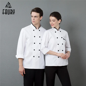 

Unisex Long Sleeve Chef Jackets Kitchen Cooking Hotel Restaurant Uniforms Coat Cuisine Overalls Waiter Chef Clothes Men Women