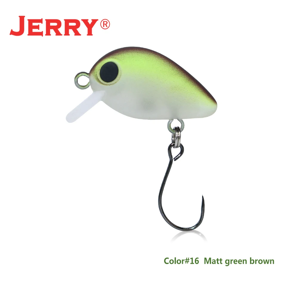 Jerry Thumb 1 шт. 25 мм 1,8 г Мини кренкбейт плавающие воблеры форель УФ розовый цвет искусственная приманка жесткие рыболовные приманки - Цвет: 16 matt green brown