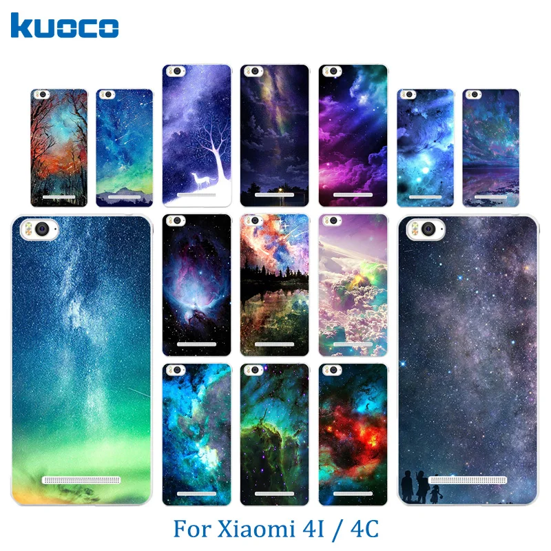 Роскошный Матовый чехол для телефона Xiaomi Mi4i Mi4C с рисунком звездного неба задняя