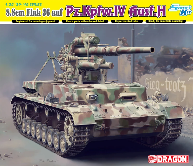 

Dragon #6829 1/35WWII German 88mm FlaK 36 auf Pz.Kpfw.IV Ausf.H (Smart Kit)