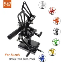 For Suzuki GSX-R1000 2000-2004 Motorcycle Rear Set Accessories CNC Adjustable Rearset Foot Pegs GSXR1000 Foot Rests Footpegs цена For Suzuki GSX-R1000 2000-2004 Motorcycle Rear Set Accessories CNC Adjustable Rearset Foot Pegs GSXR1000 Foot Rests Footpegs цены онлайн