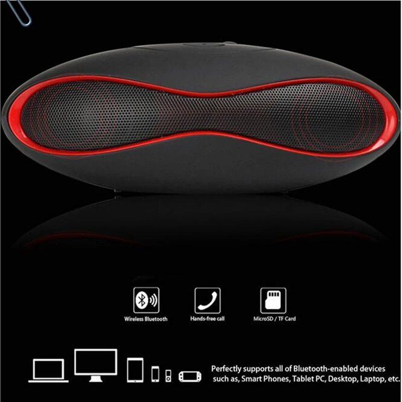 X6 البسيطة سمّاعات بلوتوث اللاسلكية Handfree و المحمولة روك الصوت ملعب نجيلة صناعي للعب كرة القدم 5 Corlors الرجبي Boombox TF مع Mic