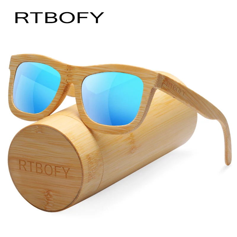 

RTBOFY Wood Sunglasses Women Bamboo Frame Eyeglasses Polarized Lenses Glasses with Wood Box UV400 Protection Shades Eyewear