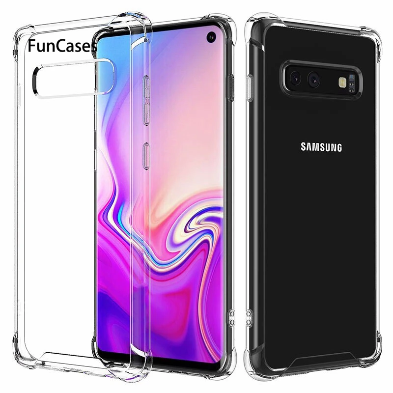 

Shockproof Clear Silicone Case For Galaxy M20 S10E S10 S9 S8 Plus S7 S6 Edge Capa For Samsung A7 A6 A8 J4 J6 Plus J8 2018 Cover